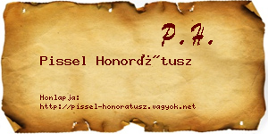 Pissel Honorátusz névjegykártya